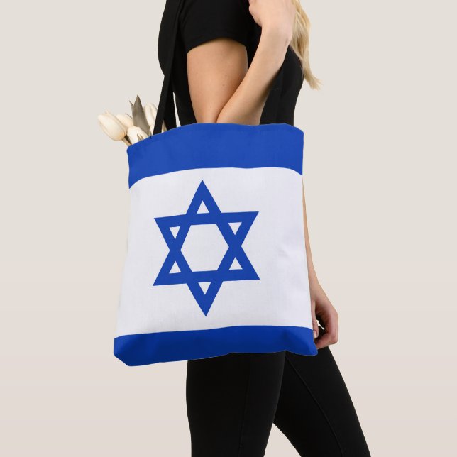 Israel flagga tygkasse (Närbild)