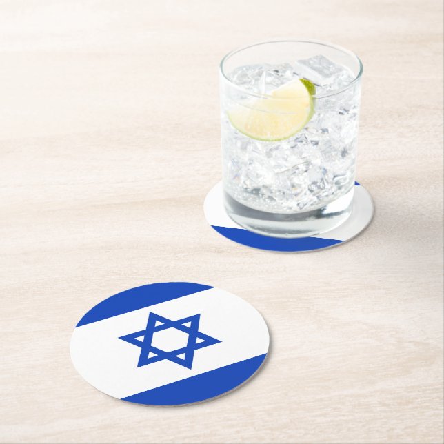 Israel flagga underlägg papper rund (Insitu)