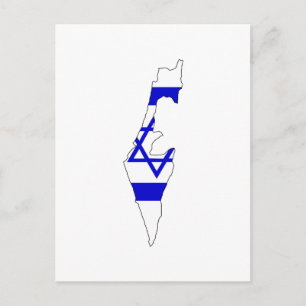 Israel flaggkarta vykort