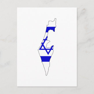 Israel flaggkarta vykort
