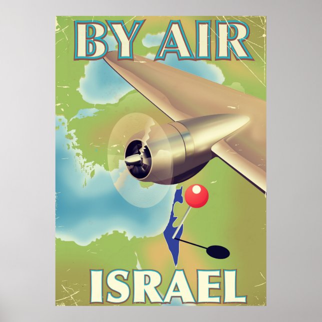 Israel Flygresor vintage resemålning affisch (Framsidan)