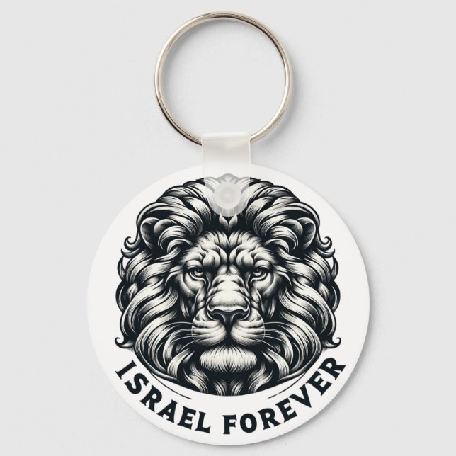 Israel Forever. Israel Lion of Judah.  keychain Nyckelring (Framsida)