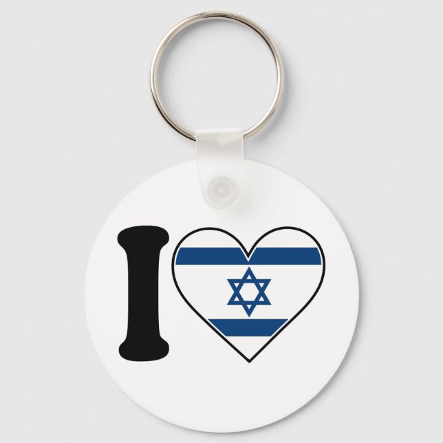 Israel Heart Flagga Nyckelring (Framsida)