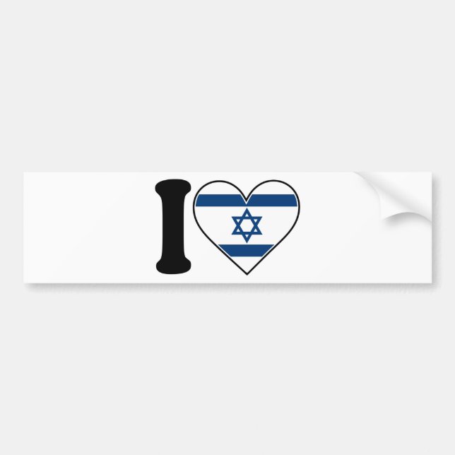Israel hjärtaflagga bildekal (Framsidan)