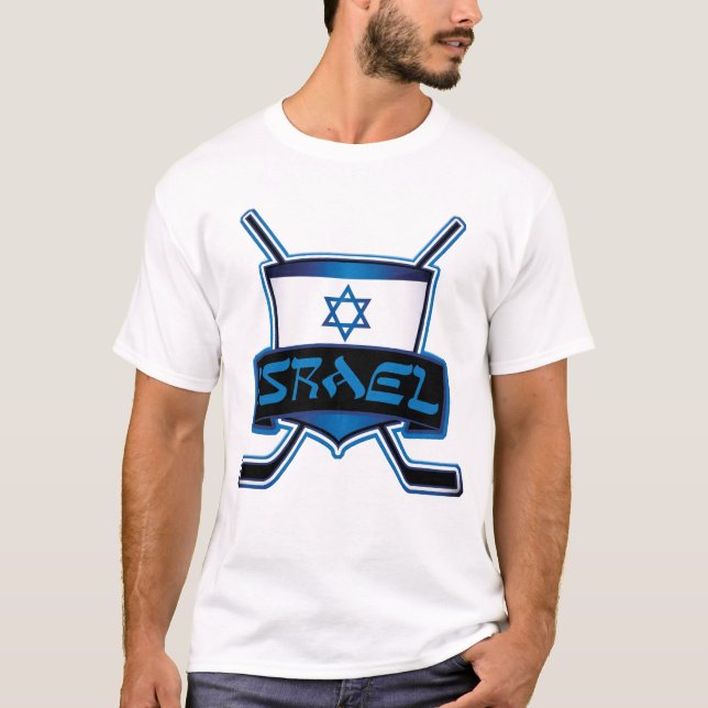 Israel Ice Hockey Flagga Tee (Framsida)