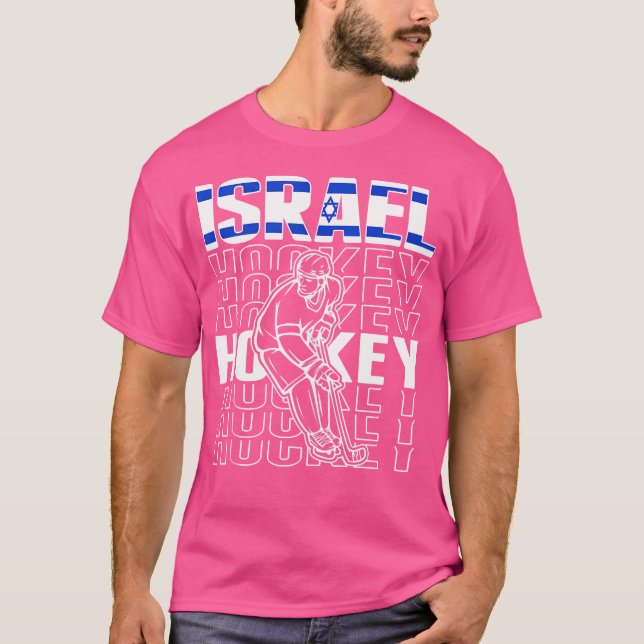 Israel Ice Hockey Fläkt Jersey Support israelisk H T Shirt (Framsida)