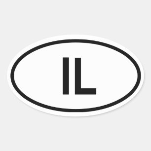 Israel "IL" Ovalt Klistermärke