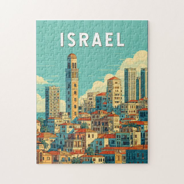Israel Illustration Resa Konst Vintage Pussel (Vertikal)