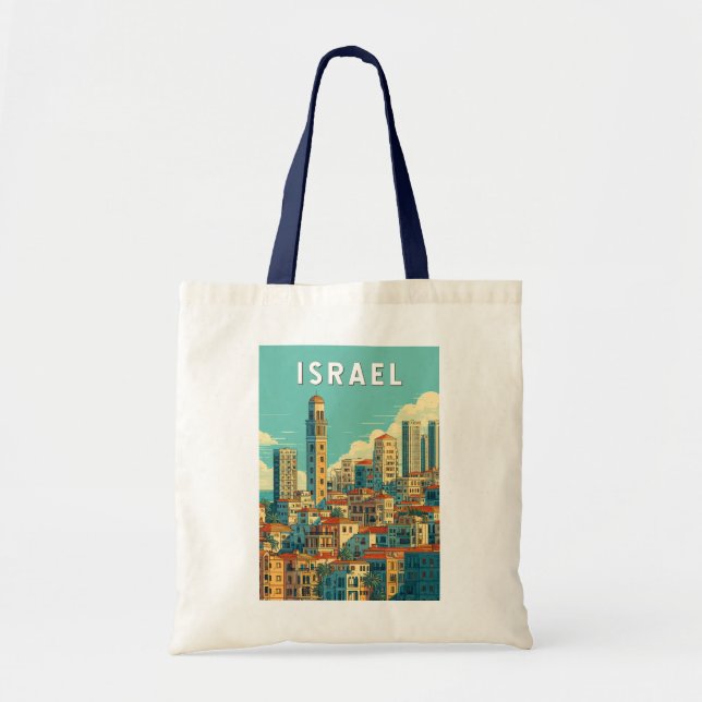 Israel Illustration Resa Konst Vintage Tygkasse (Framsidan)