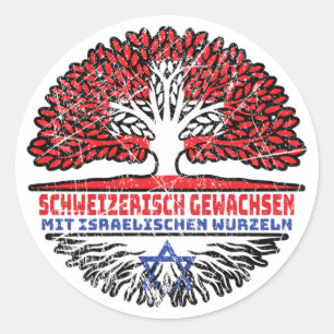 Israel Israelisch Schweizer Schweiz Baum Wurzel Runt Klistermärke