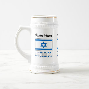 Israel Israelisk Flagga Svart Personalisering Sejdel