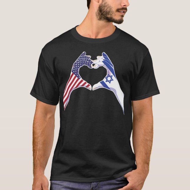 Israel Israels USA Förenta Stater Amerika T Shirt (Framsida)