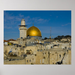 Israel, Jerusalem, Dome vid Sten Poster