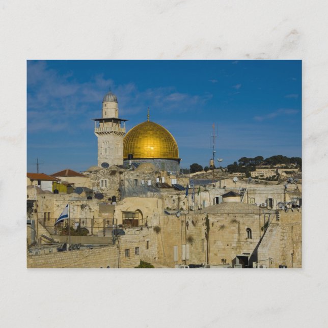 Israel, Jerusalem, Dome vid Sten Vykort (Framsida)