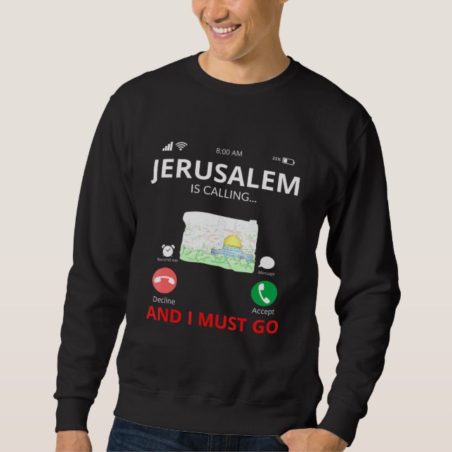 Israel Jerusalem Lång Ärmad Tröja (Framsida)