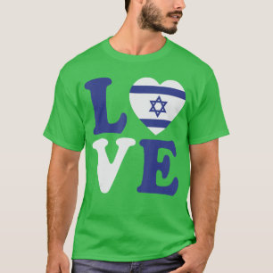 Israel kärleksflagga Jag står med Israel arv Israe T Shirt