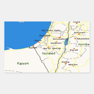 Israel map.JPG Rektangulärt Klistermärke