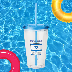 Israel och israelisk flagga Blå personalisering  Take Away Mugg
