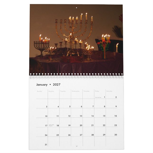 Israel och judisk festmåltid och säsonger kalender (Jan 2027)