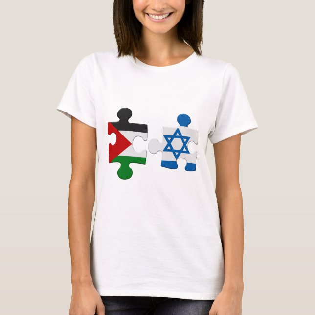 Israel och Palestinakonflikten Flagga Puzzle T-Shi Tröja (Framsida)