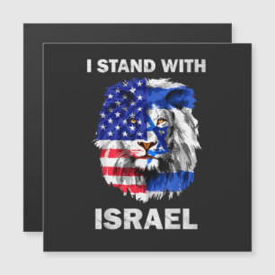 Israel och USA Flagga Lejon _ Jag står med Israel