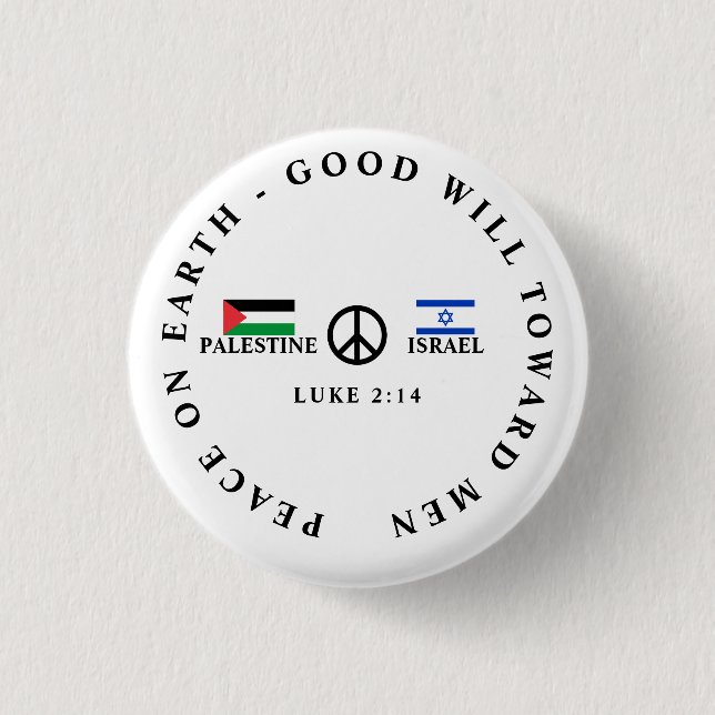 Israel - Palestina-kriget Luk 2:14 FRED Knapp (Framsida)