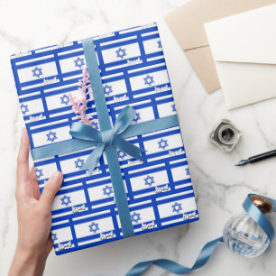 Israel Papper, blå, israelisk Flagga Presentpapper