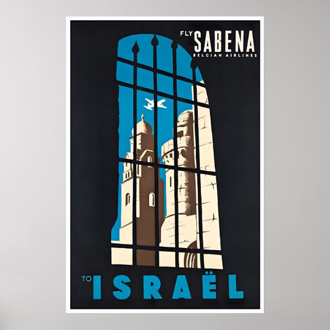 Israel Resaaffisch Sabena Konsttryck Poster (Framsidan)