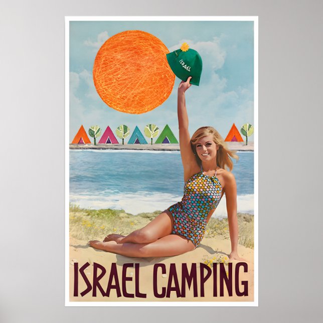Israel Resemalmanacka Retro Campingplansch Vintage Poster (Framsidan)