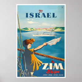 Israel Resemapposters Israelisk konst ZIM-fartyg T Poster