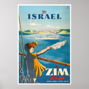 Israel Resemapposters Israelisk konst ZIM-fartyg T Poster