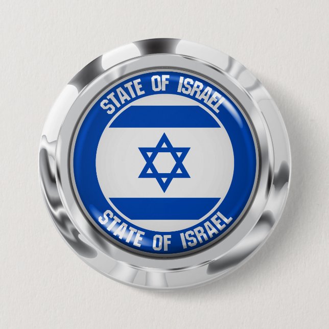 Israel Round Emblem Knapp (Framsida)