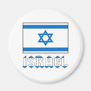 ISRAEL-rundan Israel Flagga-Ord Magnet