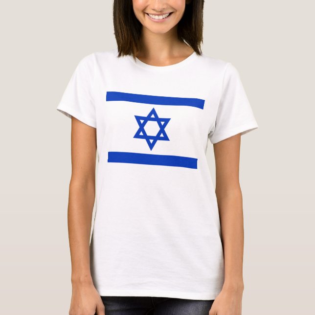 ISRAEL:s nationella Flagga Jackar Arm Patriotic T Shirt (Framsida)