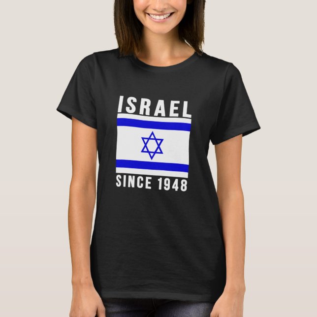Israel sedan 1948 Israels Flagga Star of David Jew T Shirt (Framsida)
