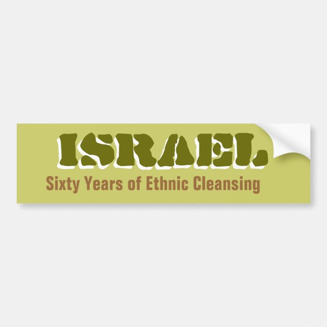 ISRAEL sextio år av etniska rentvå Bumperstick Bildekal (Framsidan)