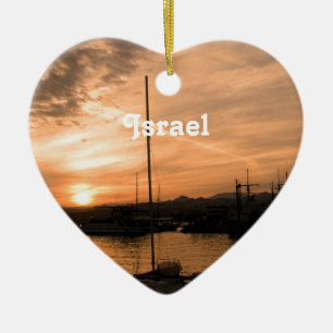 Israel solnedgång julgransprydnad keramik