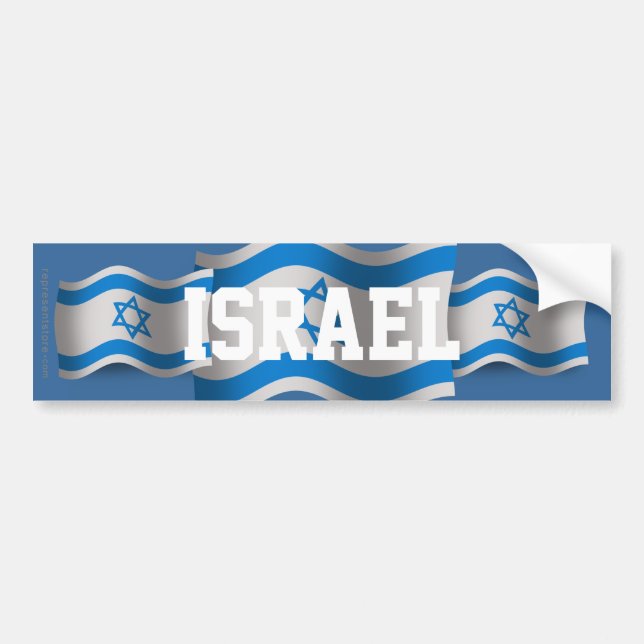 Israel som vinkar flagga bildekal (Framsidan)