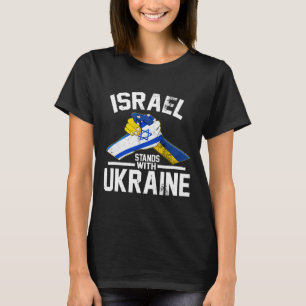 Israel Står Med Ukraina Ukrainsk Israelisk Flagga T Shirt