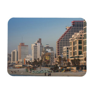 Israel, Tel Aviv, bachfront, hotell, dusk Magnet