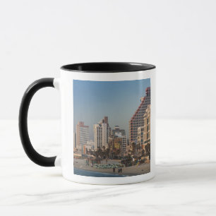 Israel, Tel Aviv, bachfront, hotell, dusk Mugg
