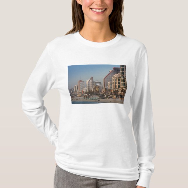 Israel, Tel Aviv, bachfront, hotell, dusk T Shirt (Framsida)
