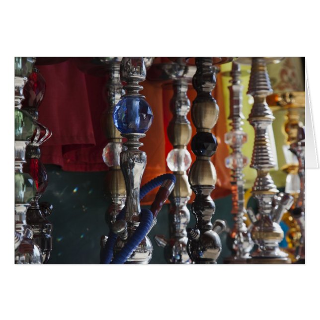 Israel, Tel Aviv, Jaffa, sheesha vatten rör Hälsningskort (Framsidan Horizontal)