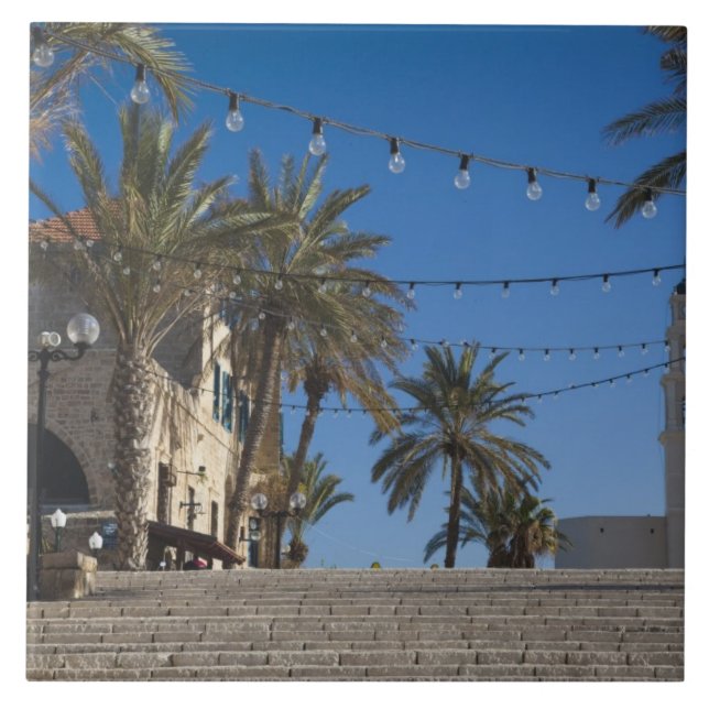 Israel, Tel Aviv, Jaffa, trappor, Old Jaffa Kakelplatta (Framsidan)