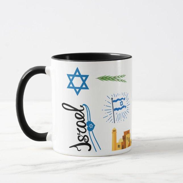 Israel Themed Coffee Mug, Jerusalem Travel Mug Mugg (Vänster)