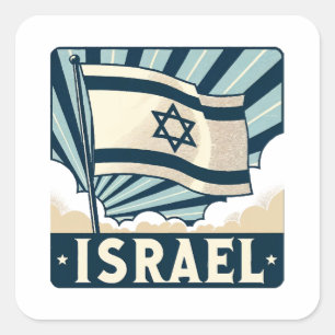 Israel Vintage resor Poster Fyrkantigt Klistermärke