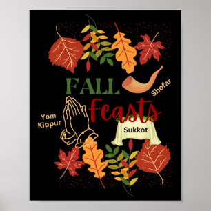 Israel Yisrael Fall Feaster Shofar Sukkot Yom Kipp Poster