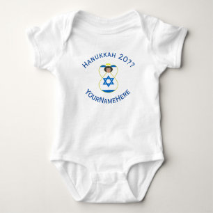 Israeli ängel Hanukkah Flagga Blå Personlig T Shirt