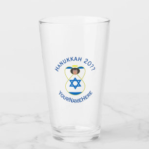 Israeli flag Hanukkah ängel Personlig dricksglas  Glaskopp