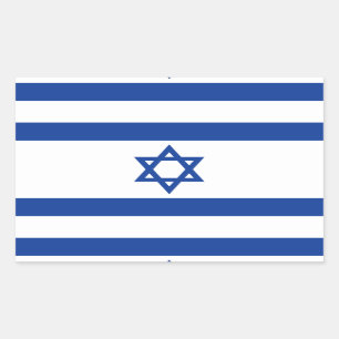 Israelian flagga av den Israel Rektangulärt Klistermärke